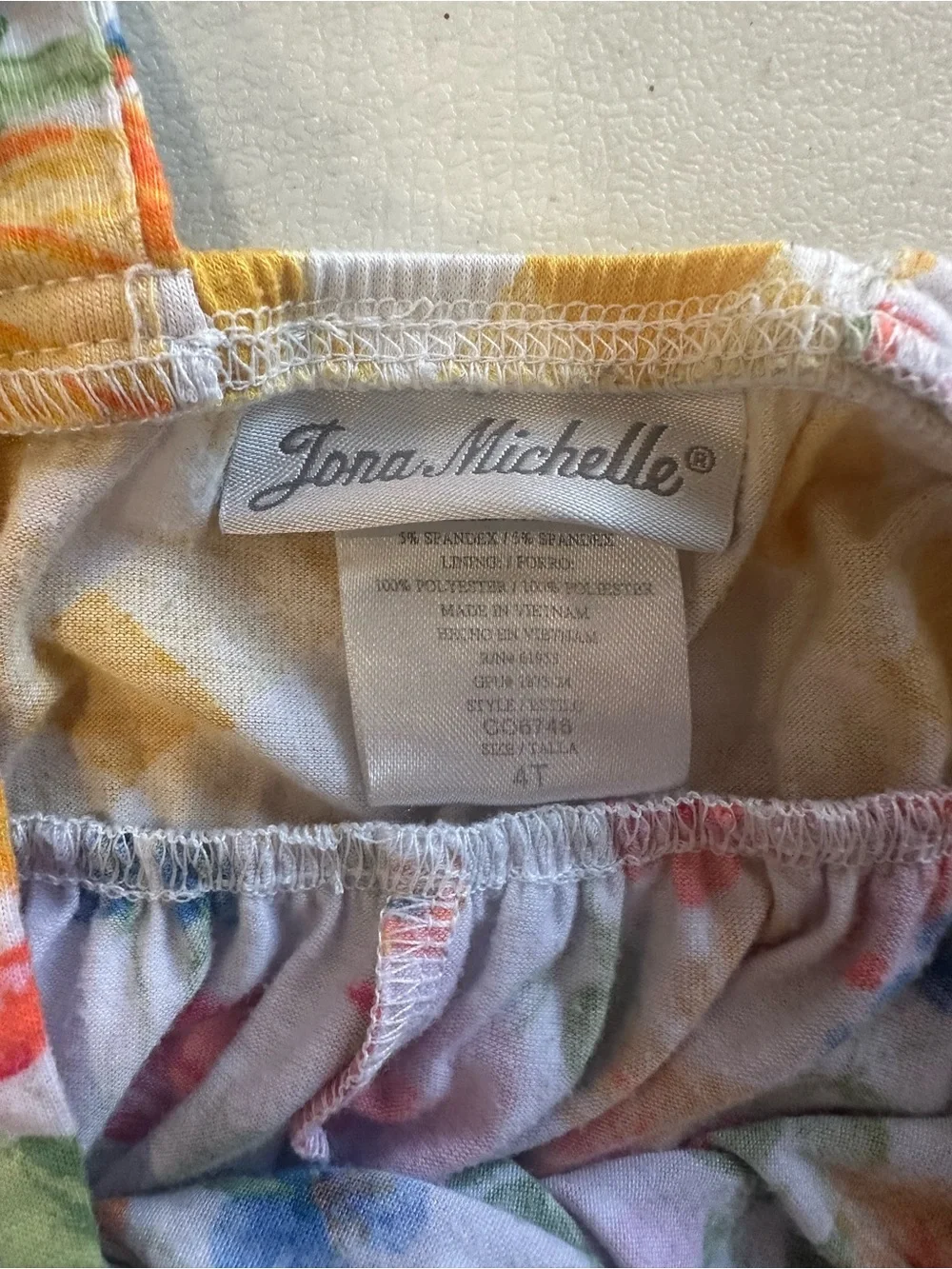 Jona Michelle Yellow Gingham & Multicolor Floral Sundress